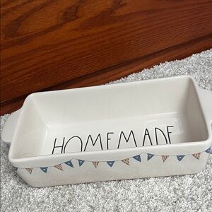 Rae Dunn Ceramic Loaf Pan with Homemade Design
